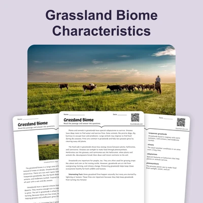 Grassland Biomes of the World - reading educational content