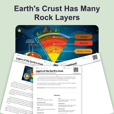 Earth's Crust Has Many Rock Layers - reading educational content
