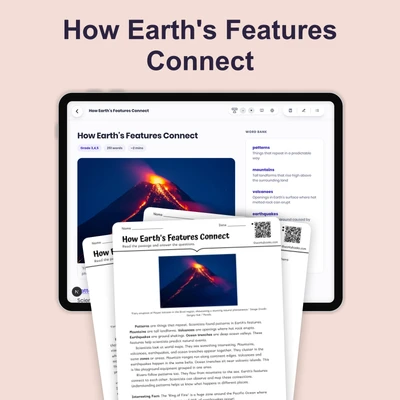 How Earth's Features Connect - reading educational content