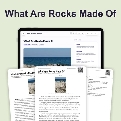 What Are Rocks Made Of - reading educational content