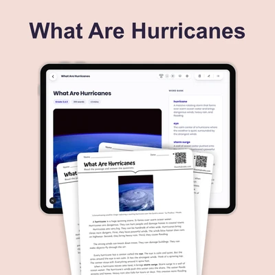 What Are Hurricanes - reading educational content