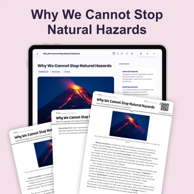 Why We Cannot Stop Natural Hazards - reading educational content