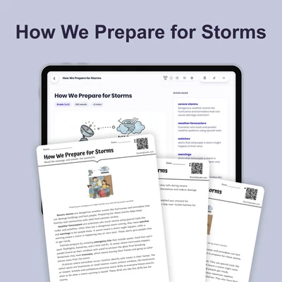How We Prepare for Storms - reading educational content