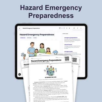 Hazard Emergency Preparedness - reading educational content