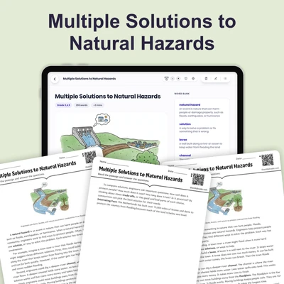 Multiple Solutions to Natural Hazards - reading educational content