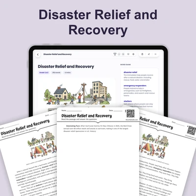 Disaster Relief and Recovery - reading educational content