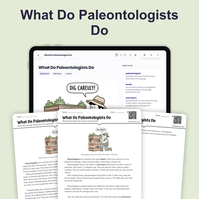 What Do Paleontologists Do - reading educational content