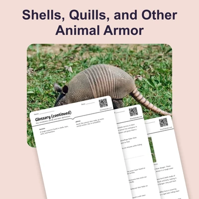 Animals with Armor - reading educational content