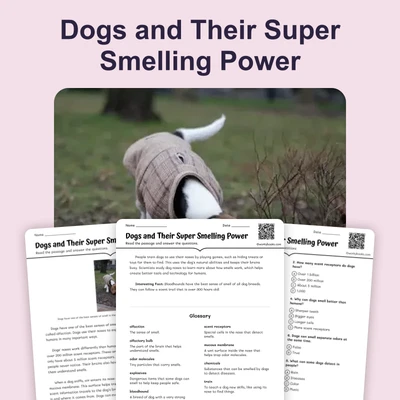 Dogs and Their Super Smelling Power - reading educational content
