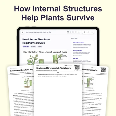 How Internal Structures Help Plants Survive - reading educational content