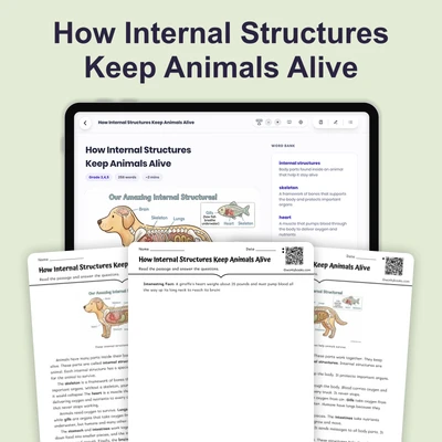 How Internal Structures Keep Animals Alive - reading educational content