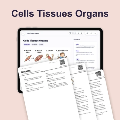Cells Tissues Organs - reading educational content