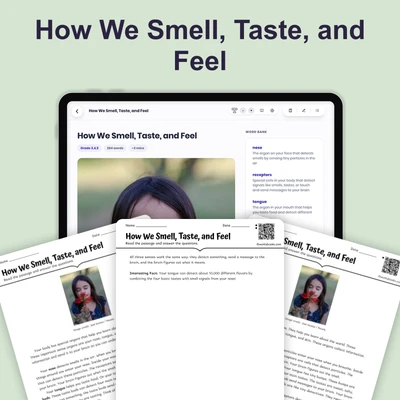 How We Smell, Taste, and Feel - reading educational content