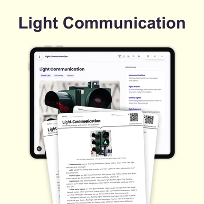Light Communication - reading educational content