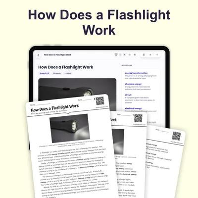 How Does a Flashlight Work - reading educational content