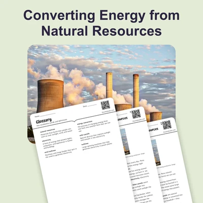 Converting Energy from Natural Resources - reading educational content
