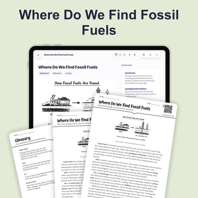 Where Do We Find Fossil Fuels - reading educational content