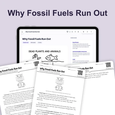 Why Fossil Fuels Run Out - reading educational content