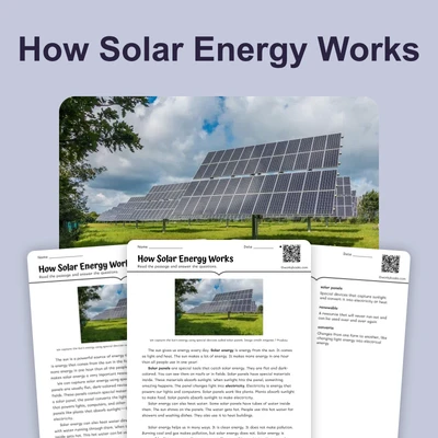 How Solar Energy Works - reading educational content