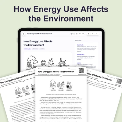 How Energy Use Affects the Environment - reading educational content