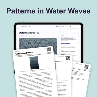 Patterns in Water Waves - reading educational content