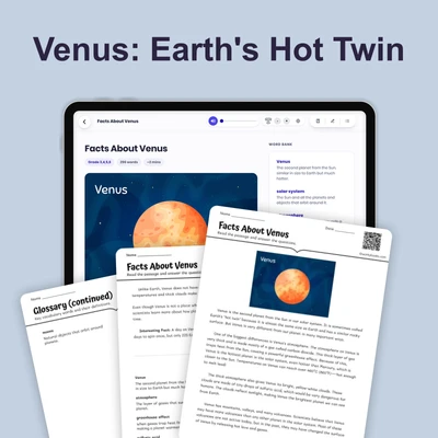 Facts About Venus - reading educational content