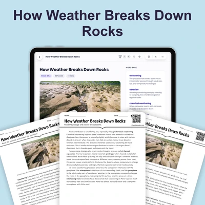 How Weather Breaks Down Rocks - reading educational content