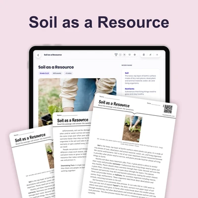 Soil as a Resource - reading educational content