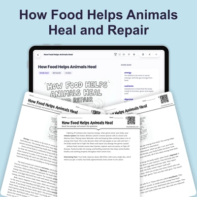 How Food Helps Animals Heal and Repair - reading educational content