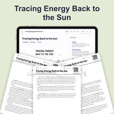 Tracing Energy Back to the Sun - reading educational content