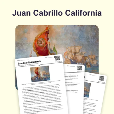 Juan Cabrillo Explores California - reading educational content