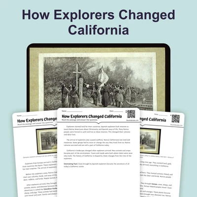 How Explorers Changed California - reading educational content