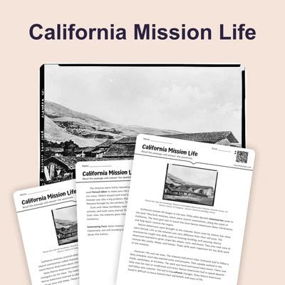 California Spanish Missions - reading educational content
