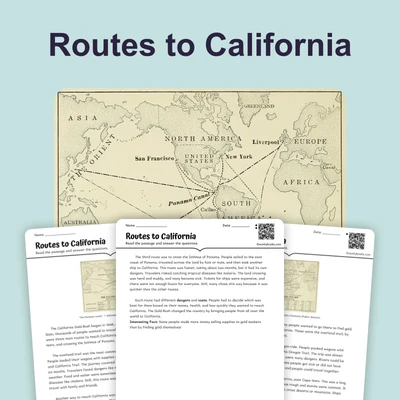Routes to California - reading educational content
