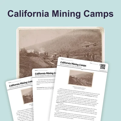 California Mining Camps - reading educational content