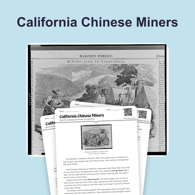 California Chinese Miners - reading educational content