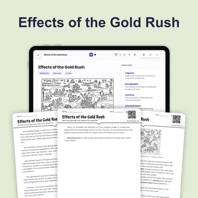 Effects of the Gold Rush - reading educational content