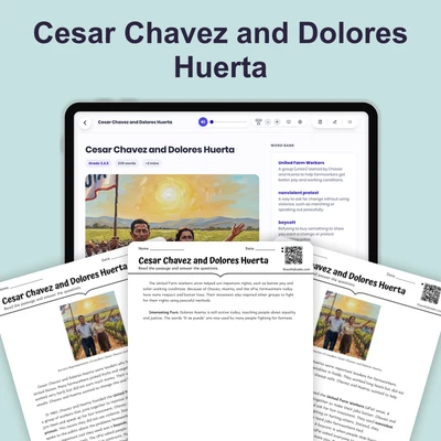 Cesar Chavez and Dolores Huerta: Yes, We Can! - reading educational content