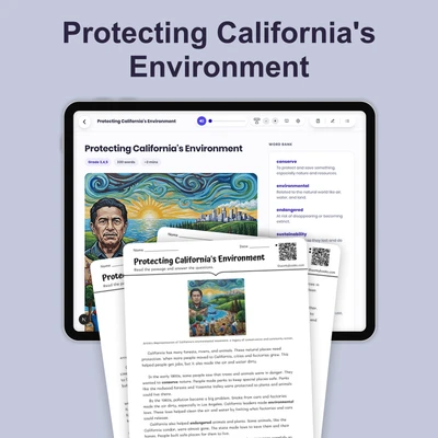 Protecting California's Environment - reading educational content