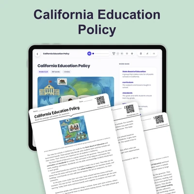 California Education Policy - reading educational content