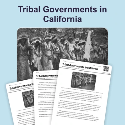 Tribal Governments in California - reading educational content