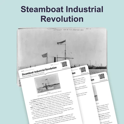 Steamboat Industrial Revolution  - reading educational content