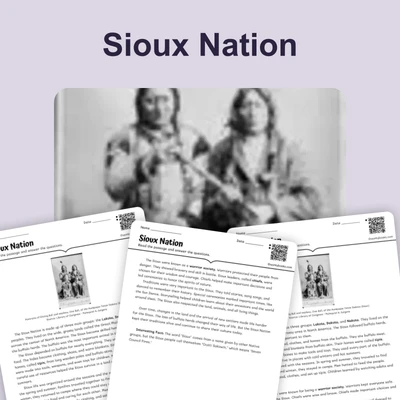 The Sioux: Warriors and Tribal Leaders - reading educational content