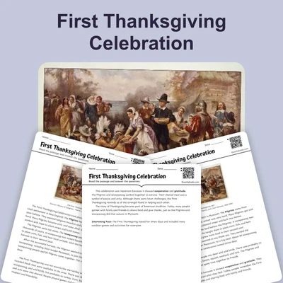 The First Thanksgiving Celebration - reading educational content