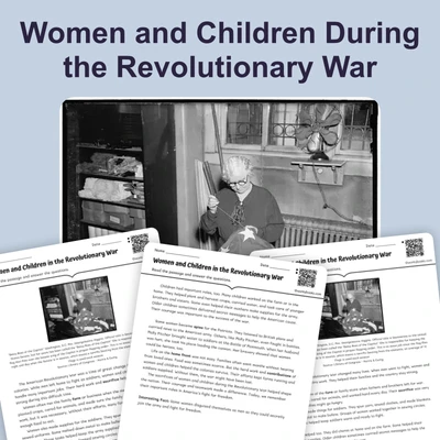 Women and Children in the Revolutionary War - reading educational content