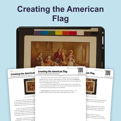Creating the American Flag - reading educational content