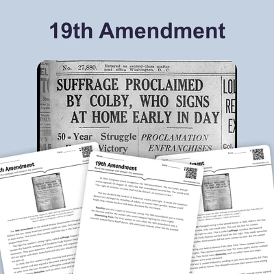 The 19th Amendment Passes - reading educational content