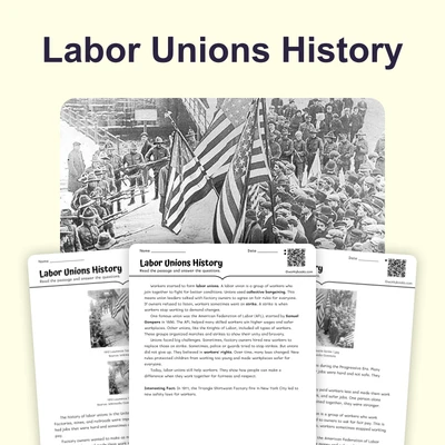 Labor Unions History - reading educational content