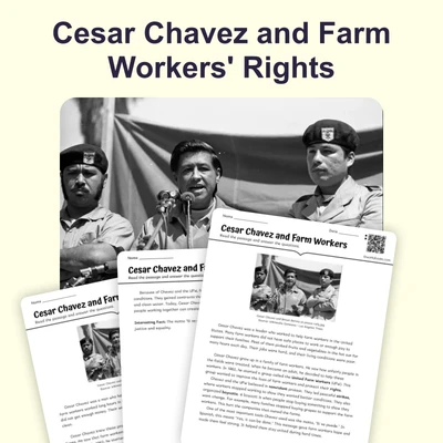 Cesar Chavez and Farm Workers - reading educational content