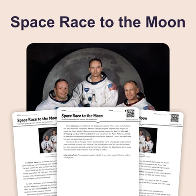 The Space Race to the Moon - reading educational content